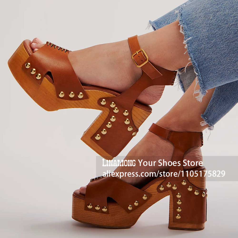 Chunky Heel Platform Clog Sand - Women'S Shoes Clogs ulasan dan harga