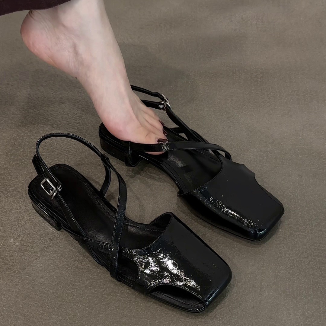 Fashion Patent Leather Sandals - Women'S Shoes Clogs ulasan dan harga
