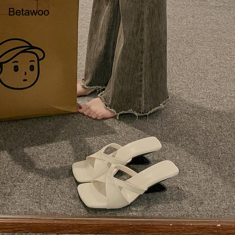 Women's Curved Block Heel Mule - Mule Slip On ulasan dan harga