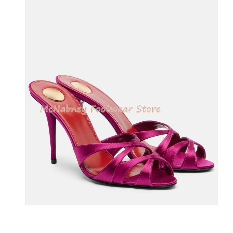 Pointed Stilettos Satin Fabric - Women'S Shoes Clogs ulasan dan harga